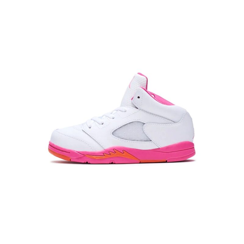 Toddlers Jordan 5 Retro White/Pinksicle-Safety Orange (725172 168)