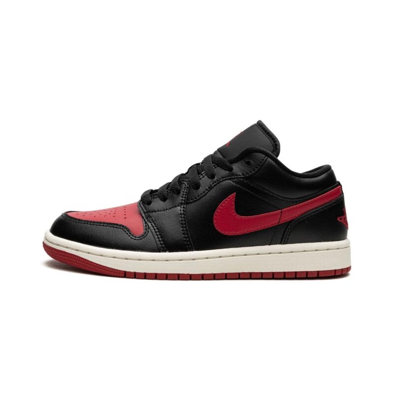 Womens Jordan 1 Low Black/Gym Red-Sail (Dc0774 061)