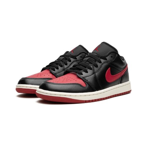 Womens Jordan 1 Low Black/Gym Red-Sail (Dc0774 061)