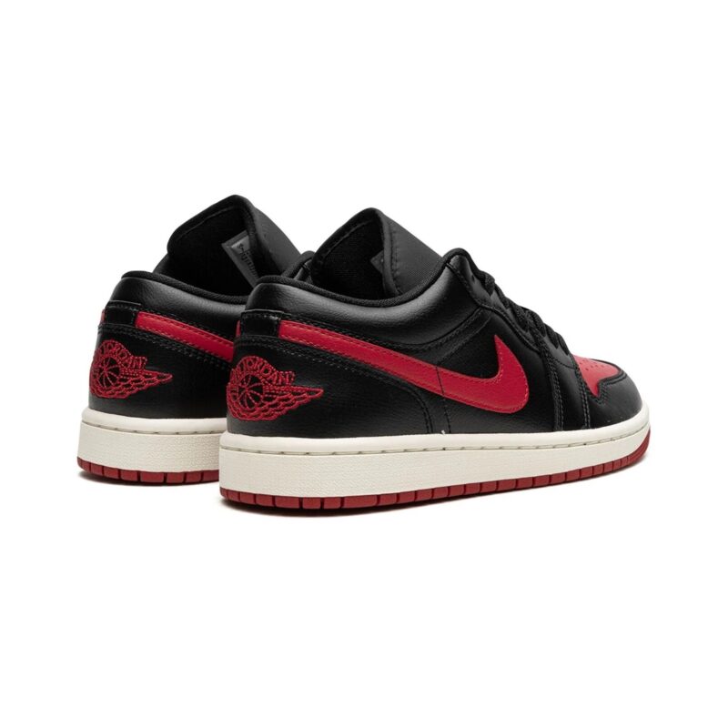 Womens Jordan 1 Low Black/Gym Red-Sail (Dc0774 061)