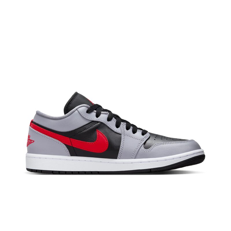 Womens Jordan 1 Low Cement Grey/Fire Red-Black (Fz4183 002)