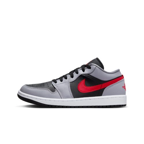 Womens Jordan 1 Low Cement Grey/Fire Red-Black (Fz4183 002)