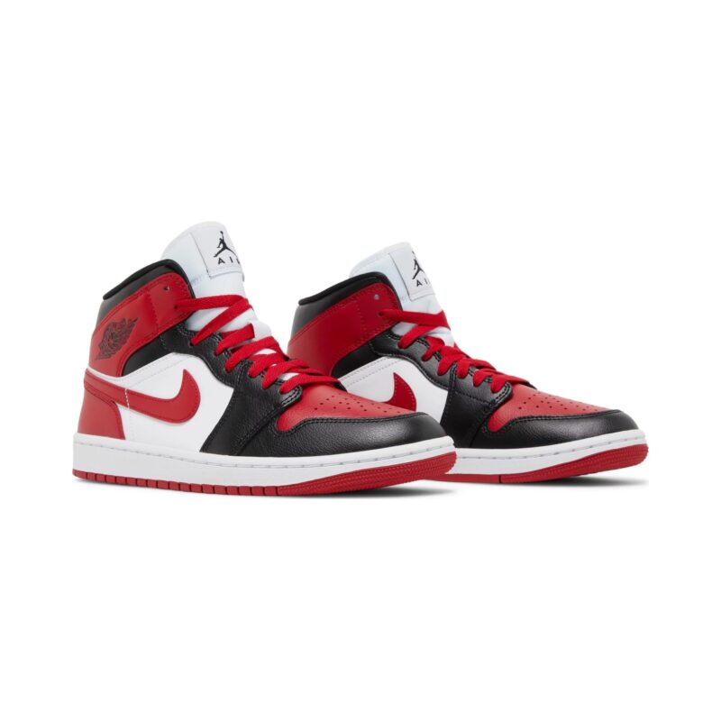 Womens Jordan 1 Mid Black/Gym Red-White (Bq6472 079)