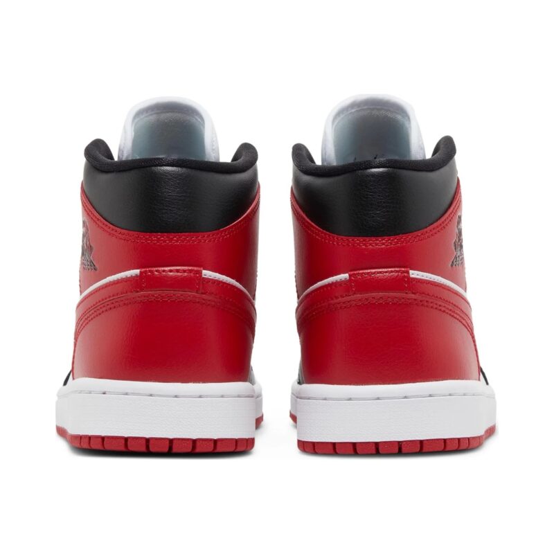 Womens Jordan 1 Mid Black/Gym Red-White (Bq6472 079)