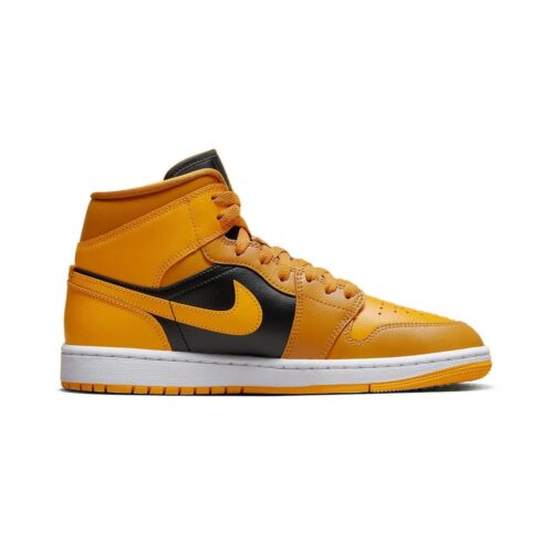 Womens Jordan 1 Mid Chutney/Taxi-Black-White (Bq6472 700)