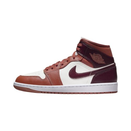 Womens Jordan 1 Mid Dusty Peach/Night Maroon-Sail (Bq6472 200)