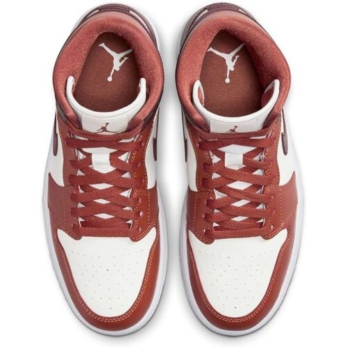 Womens Jordan 1 Mid Dusty Peach/Night Maroon-Sail (Bq6472 200)