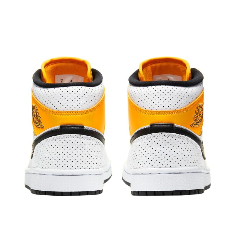 Womens Jordan 1 Mid Laser Orange White/Black-University Gold (Bq6472 107)