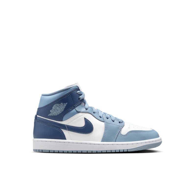 Womens Jordan 1 Mid Sail/Diffused Blue-Blue Grey (Bq6472 140)