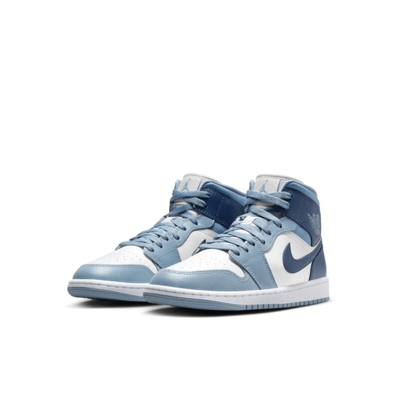 Womens Jordan 1 Mid Sail/Diffused Blue-Blue Grey (Bq6472 140)