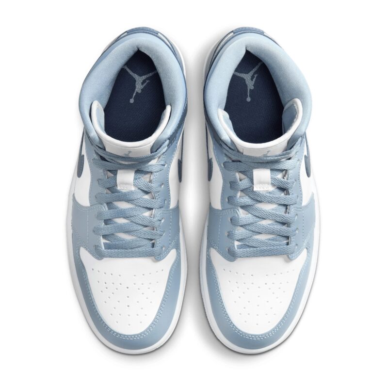 Womens Jordan 1 Mid Sail/Diffused Blue-Blue Grey (Bq6472 140)