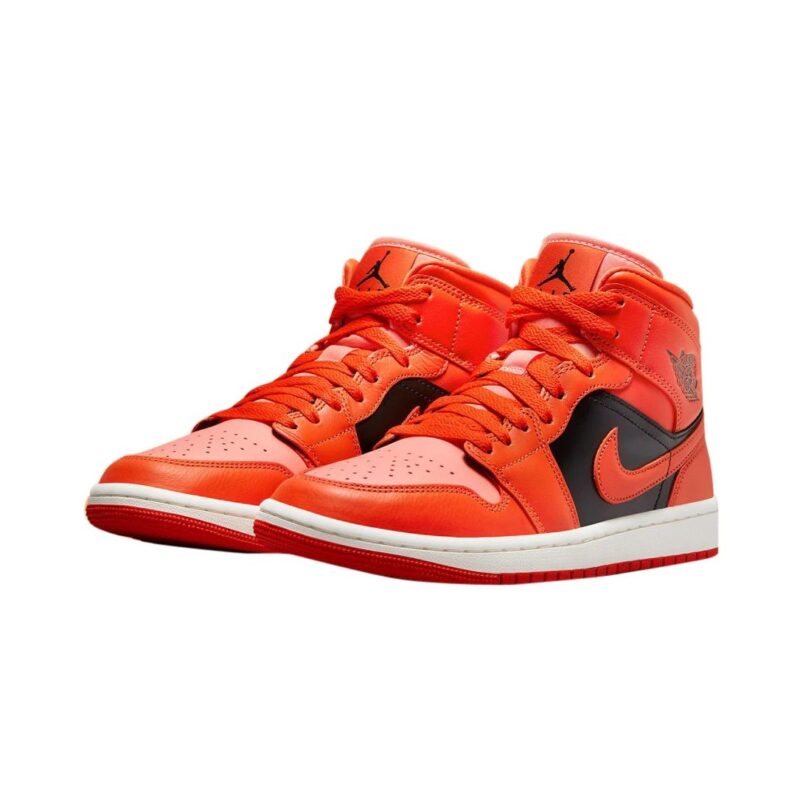 Womens Jordan 1 Mid Se Crimson Bliss/Rush Orange (Dm3381 600)