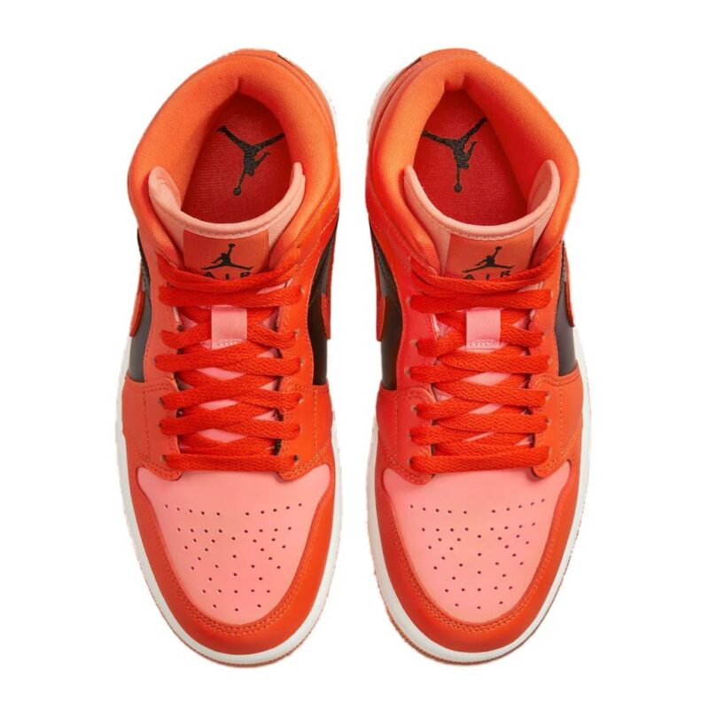 Womens Jordan 1 Mid Se Crimson Bliss/Rush Orange (Dm3381 600)