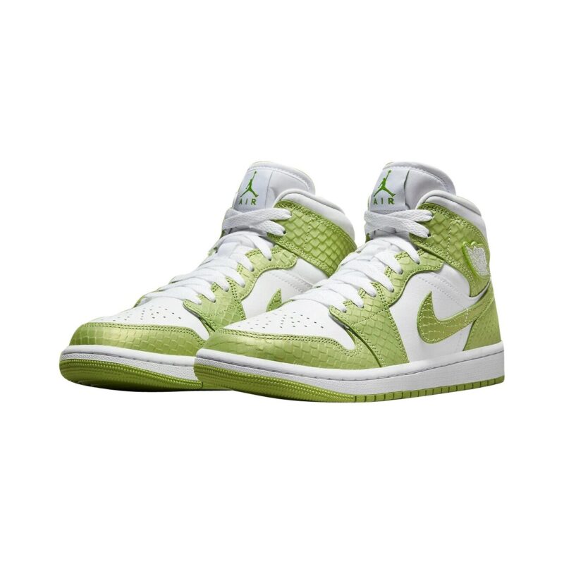 Womens Jordan 1 Mid Se Green Phyton White/Vivid Green-White (Dv2959 113)