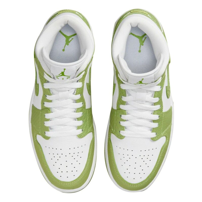 Womens Jordan 1 Mid Se Green Phyton White/Vivid Green-White (Dv2959 113)