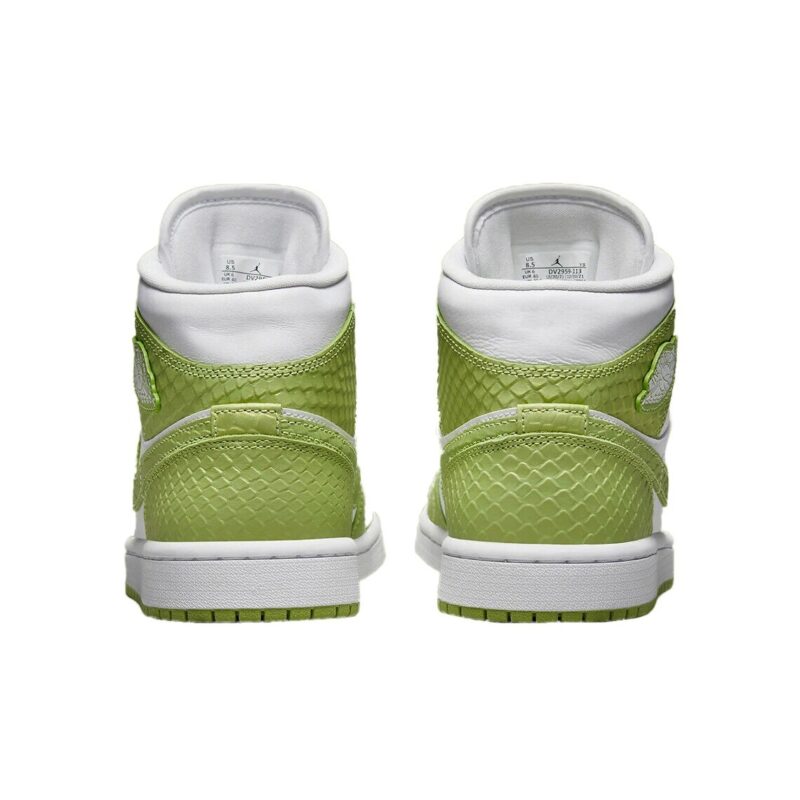 Womens Jordan 1 Mid Se Green Phyton White/Vivid Green-White (Dv2959 113)