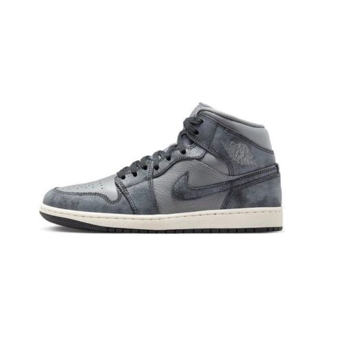 Womens Jordan 1 Mid Se Smoke Grey/Off Noir-Sail (Fj3448 001)