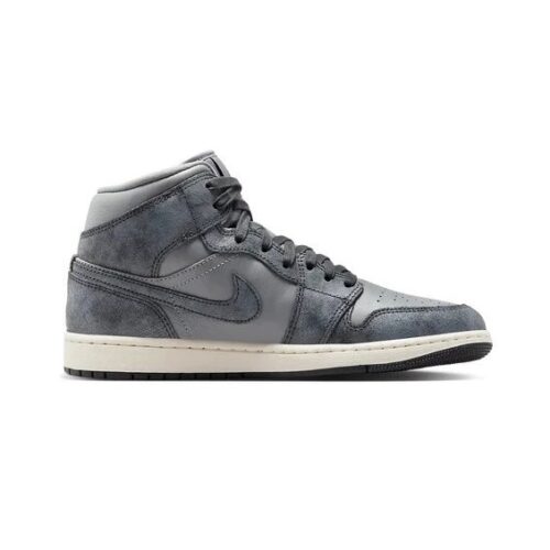 Womens Jordan 1 Mid Se Smoke Grey/Off Noir-Sail (Fj3448 001)