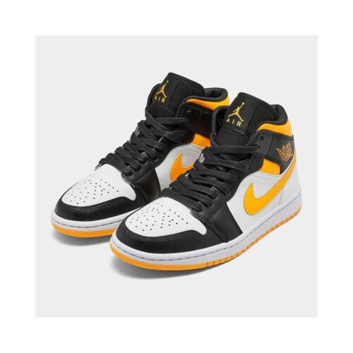 Womens Jordan 1 Mid Se White/Laser Orange-Black (Cv5276 107)