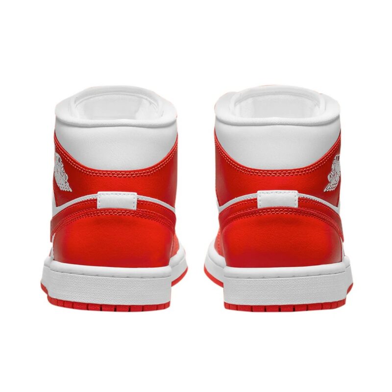 Womens Jordan 1 Mid Syracuse White/Habanero Red-White (Bq6472 116)