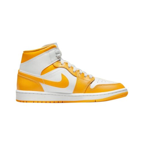 Womens Jordan 1 Mid White/University Gold-White (Bq6472 117)