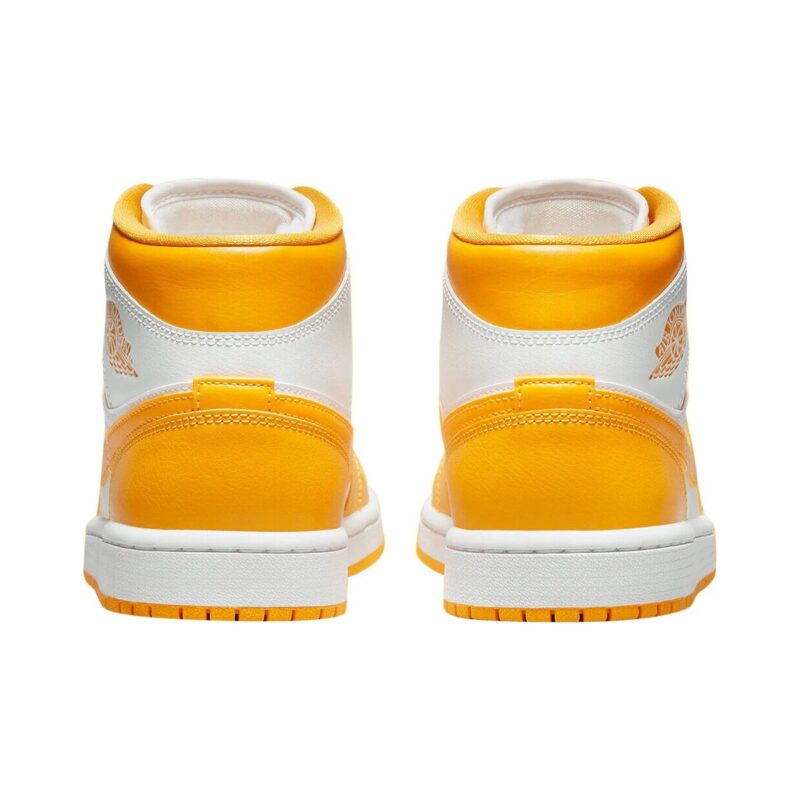 Womens Jordan 1 Mid White/University Gold-White (Bq6472 117)