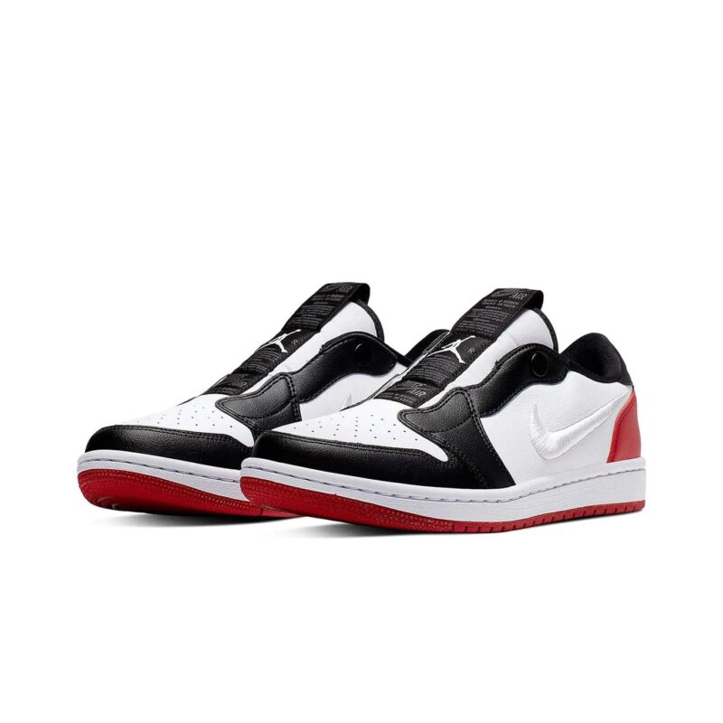 Womens Jordan 1 Retro Slip Black Toe Wht/Wht-Gym Red-Black (Av3918 102)