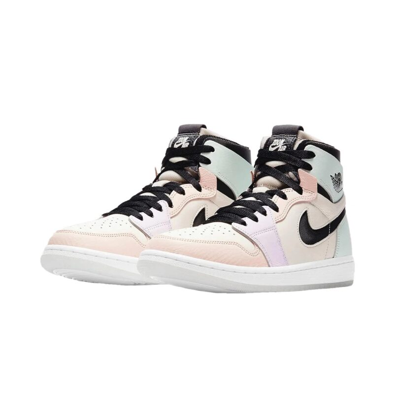 Womens Jordan 1 Zoom Air Cmft Pale Ivory/Black-Light Violet (Ct0979 101)