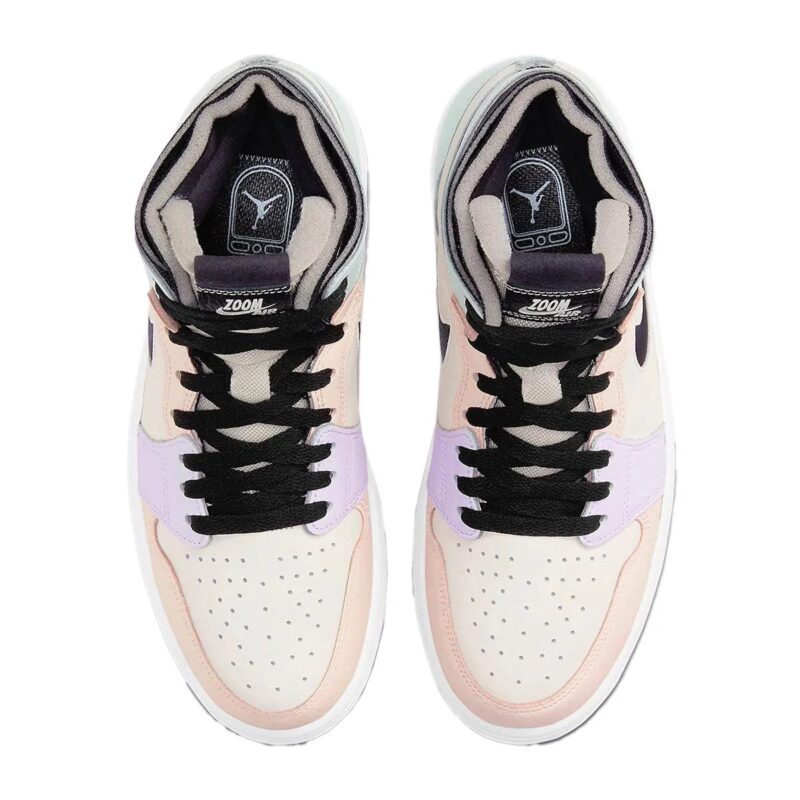 Womens Jordan 1 Zoom Air Cmft Pale Ivory/Black-Light Violet (Ct0979 101)