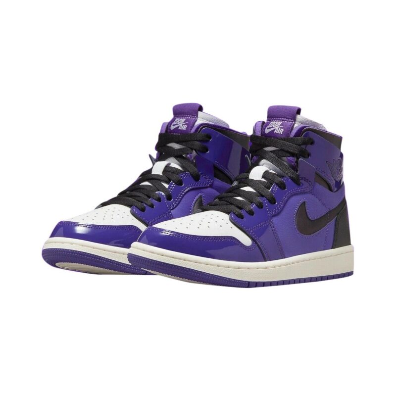 Womens Jordan 1 Zoom Air Cmft Purple Patent Court Purple/Black (Ct0979 505)