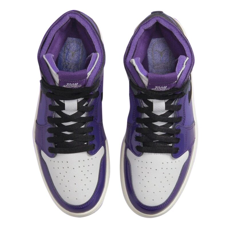 Womens Jordan 1 Zoom Air Cmft Purple Patent Court Purple/Black (Ct0979 505)