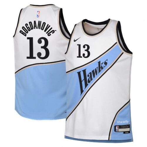 Atlanta Hawks Nike City Edition Swingman Jersey 2024 - White - Bogdan Bogdanovic - Youth