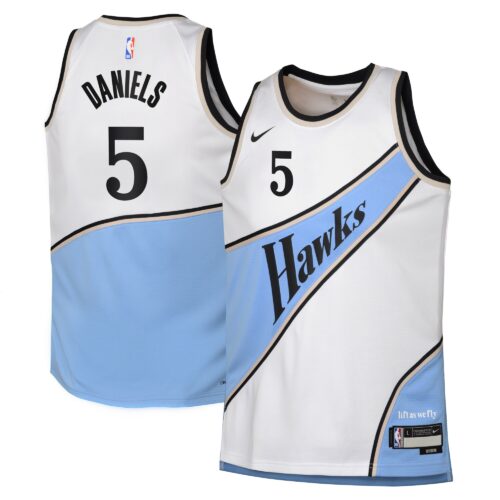 Atlanta Hawks Nike City Edition Swingman Jersey 2024 - White - Dyson Daniels - Youth