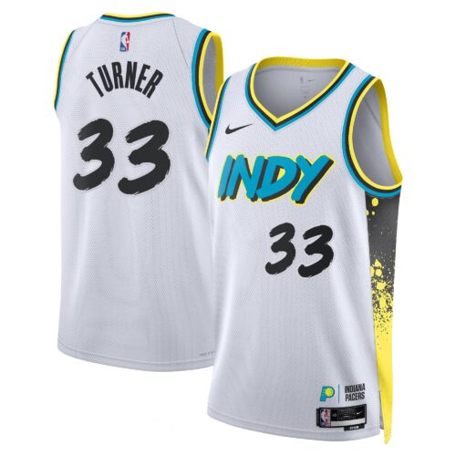 Indiana Pacers Nike City Edition Swingman Jersey 2024 - White - Myles Turner - Unisex