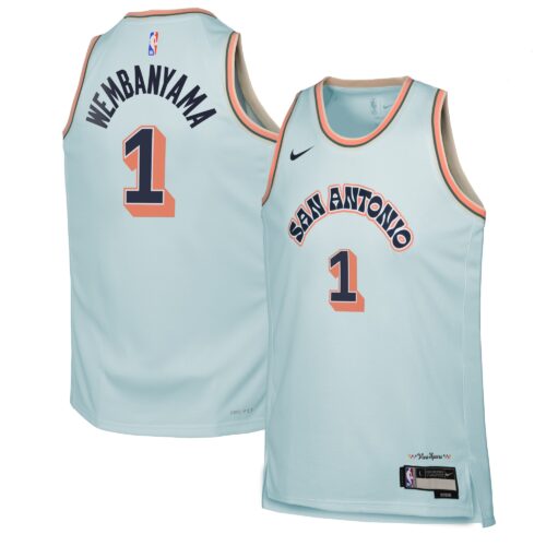 San Antonio Spurs Nike City Edition Swingman Jersey 2024 - Blue - Victor Wembanyama - Youth