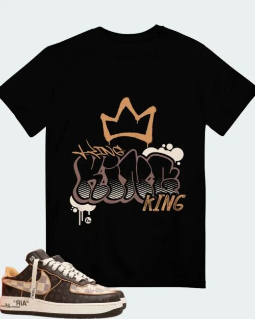 Air Force 1 Low Louis Vuitton Monogram Brown Damier Azur Sneaker Matching T-Shirt (KING GRAF)