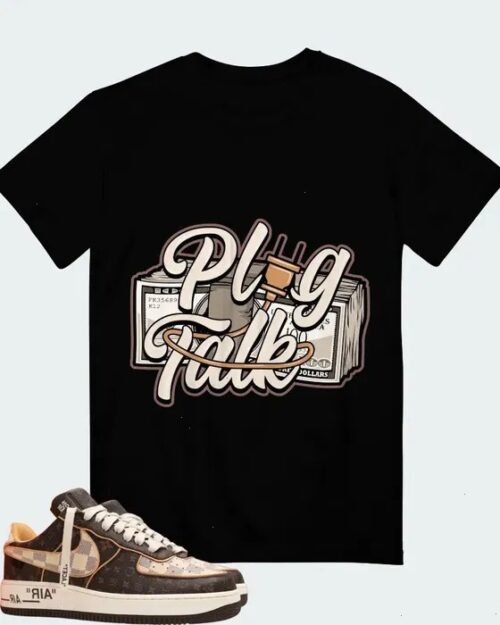 Air Force 1 Low Louis Vuitton Monogram Brown Damier Azur Sneaker Matching T-Shirt (Plug Talk)