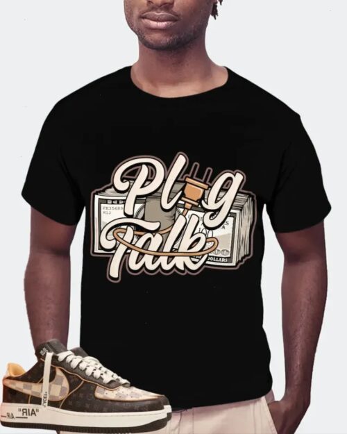 Air Force 1 Low Louis Vuitton Monogram Brown Damier Azur Sneaker Matching T-Shirt (Plug Talk)