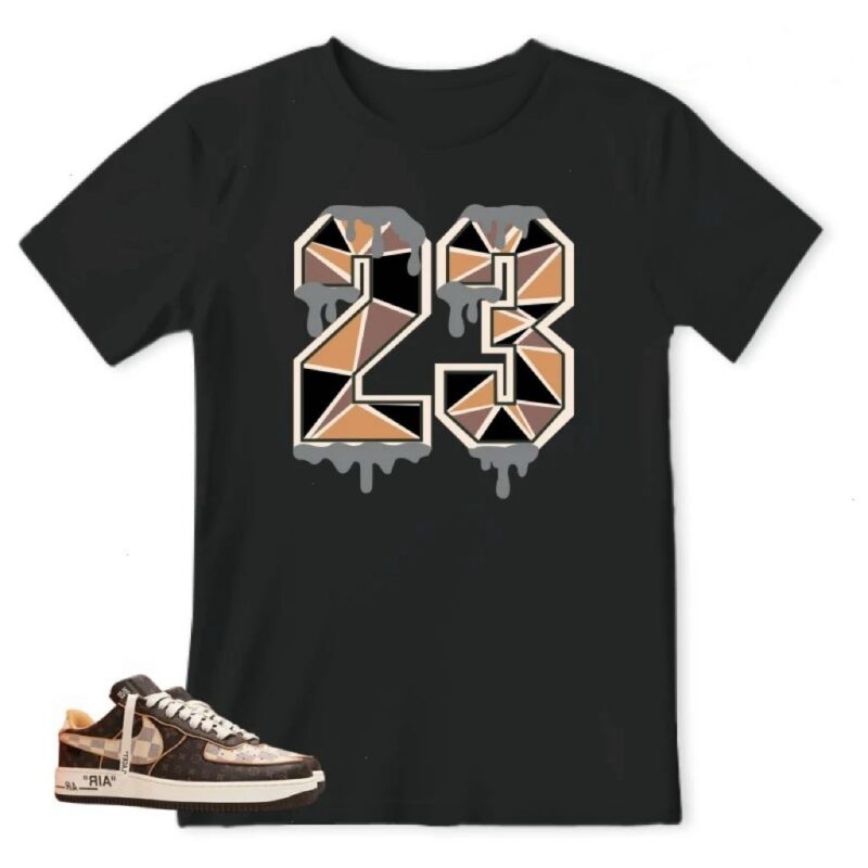 Air Force 1 Low Louis Vuitton Monogram Brown Damier Azur Sneaker Matching Tees 23 Shirt