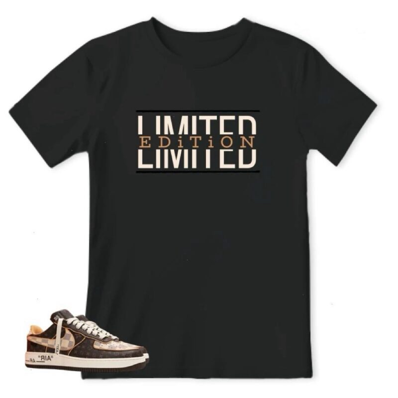 Air Force 1 Low Louis Vuitton Monogram Brown Damier Azur Sneaker Matching Tees Limited Edition